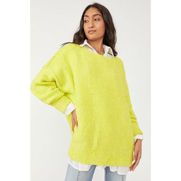 Free People Moira Slouchy Tunic In Citron Sun - XL - Picture 1 of 3